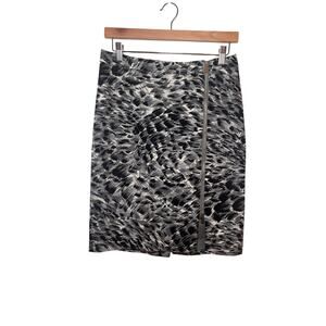 Talbots Petites Womens Gray Skirt Pencil Animal Print Career Work Outfit Size 6P